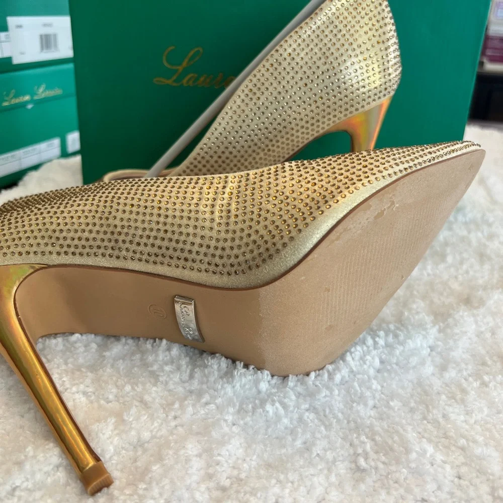Lauren Lorraine Gold Rhinestone Heels - Picture 6 of 9